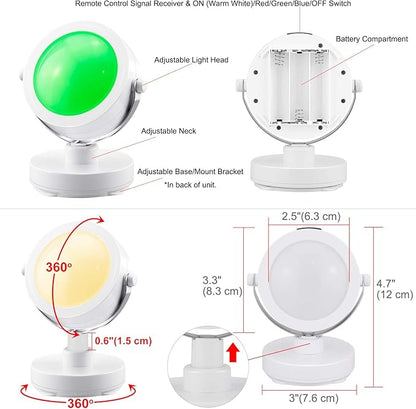 LED Accent Lights Battery Operated,Dimmable Picture Light with Remote,12 Color Changing Art Lights,Cordless Puck Light with 360°Rotate Lighting Head,Stick on Spotlight for Dartboard, Painting
