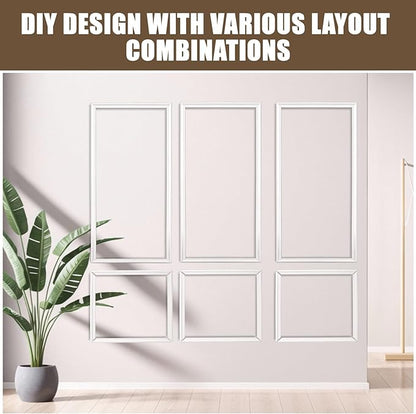 3 Set Solid Wood Wainscoting Panels Kit - Quick Installation Accent Wall Molding, Ready-to-Assemble Pre Made Wainscoting Wall Panel for Home Décor (78" x 24")