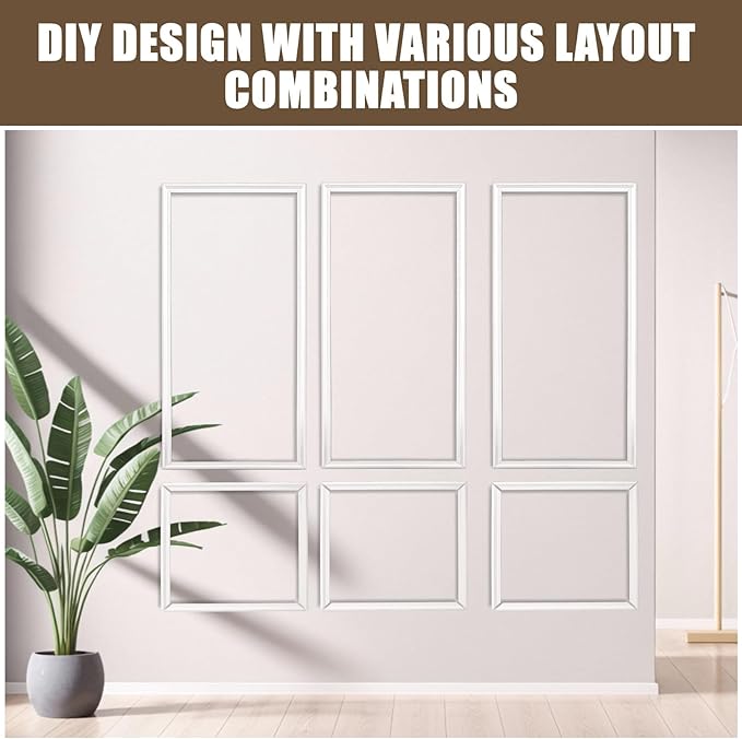 3 Set Solid Wood Wainscoting Panels Kit - Quick Installation Accent Wall Molding, Ready-to-Assemble Pre Made Wainscoting Wall Panel for Home Décor (78