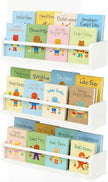 White Nursery Floating Shelves Set of 3– Wall Mounted Kids Bookshelf & Toy Organizer – 16 Inch Rustic Pine Hanging Display Book Shelves for Bedroom, Playroom, and Baby Decor