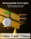EZVALO Under Cabinet Lighting with Charging Station,1000mAh Rechargeable Puck Lights with Remote, 3 Color Temps & 12 RGB Closet Lights, Dimmable Motion Sensor Lights for Shelf, Kitchen (3 Packs)