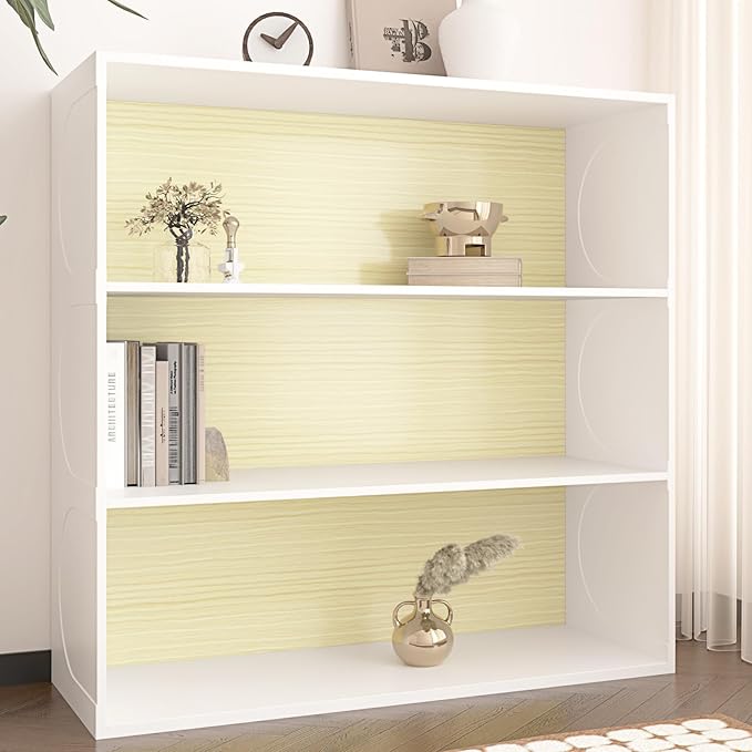 Wallercity Light Yellow Wood Grain Contact Paper for Kitchen Countertop Natural Maple Wood Wallpaper Peel and Stick Countertops Self Adhesive Wallpapers for Cabinets Drawers Shelf Liner 15.8''x78.7''