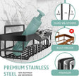 GD Adhesive Shower Caddy 5 Pack – Rustproof Stainless Steel No-Drill Bathroom Organizer Shelves with Large Capacity, Waterproof Storage Racks for Shower, Kitchen, Dorm, Apartment, and Home