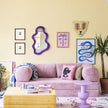 Purple Wavy Mirror Mirror for Girly Bedroom Decoration, Asymmetrical Cloud-Shaped Decorative Funky Mirrors for Modern Vintage Home Office Living Room Housewarming Birthday Gift