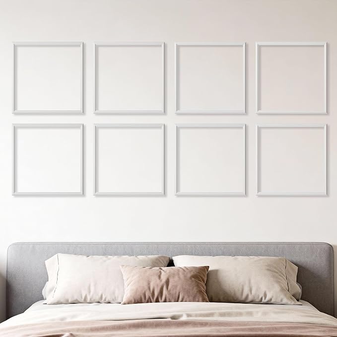 VEVOR Wall Molding 12 Pack, 20 x 20 in Wainscoting Panels Kit, Lightweight Paintable Polystyrene, Easy to Install, Waterproof Accent Wall Trim for Interior Décor Living Room, Bedroom, Home, White
