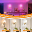 Battery Operated Wall Sconces Set of 2, Wireless Wall Light with 10000mAh RGB Dimmable Magnetic Bulb, Rechargeable Wall Sconce with Remote Control for Bedroom Living Room