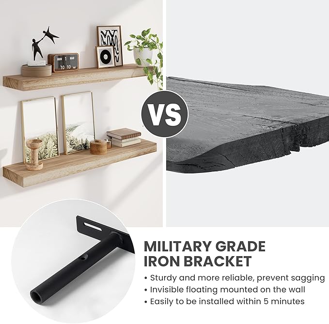 Solid Wood Floating Shelves for Wall 24