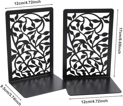 Tree Design Modern Bookends for Shelves, Metal Bookend Decorative Bookends Tree Bookends Supports, Unique Black Book Stoppers Black Non-Skid Book Stopper for Home Office School