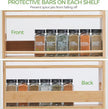 Bamboo Spice Rack Organizer, 3 Tier Spice Jars Storage Rack with Handles, Seasoning Shelf for Kitchen Counter or Wall