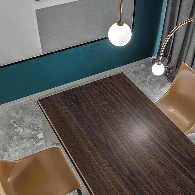 Dark Brown Wood Grain Contact Paper Thick Walnut Wood Wallpaper Peel Stick Black Walnut Wood Look Wall Paper Removable Adhesive Waterproof Wall Covering Decoration Countertop Table Counter Vinyl Wrap