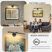 Picture Light Dimmable Hard Wired 23.62 Inch Adjustable Swing Arm Black Wall Lights for Pictures Led Display Light for Artwork 14W Warm White