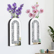 Crushed Diamond Mirrored Wall Decor Vase Crystal Silver Mirror Flower Vase Stunning Decor Glass Hanging Planter for Home Decor Living Room Dining Bedroom Hallway Wall Decor.Can't Hold Water(2 Set)