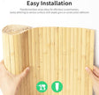 Natural Bamboo Wall Panel for Interior Wall Decor, Renewable Pole Wrap Wainscoting Paneling for Wall Ceiling Furniture Cabinet Office, 48 x 96 Inch, Natural