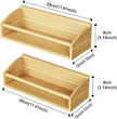 2 Pack Magnetic Spick Rack for Refrigerator, Fridge Organizer Shelf, Bamboo Wood