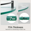 KES Bathroom Glass Corner Shelf Tempered Glass Shelf with Rail Wall Mount Corner Shelf SUS 304 Stainless Steel Matte Black 2 Pack, BGS2101A-BK-P2