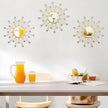 Uaussi 3 Pack Crystal Sunburst Wall Mirror Décor Rhinestone Mirrors Decorative Home Wall Art for Living Room Bedroom Entryway (Triangle Burst Gold)