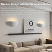 2 Pack Repaintable Battery Operated Wall Sconce, Minimalist Half-Sphere Gypsum Rechargeable Wall Light with 5000mAh Dimmable Magnetic Bulb Remote, 12 RGB Colors Wireless Wall Lamp for Hallway Decor