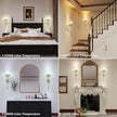 Battery Operated Wall Sconces Set of 2, Flower Pattern Shade 5000 mAh Rechargeable Bulb with 12 RGB Colors Dimmable Wall Sconce for Living Room Bedroom