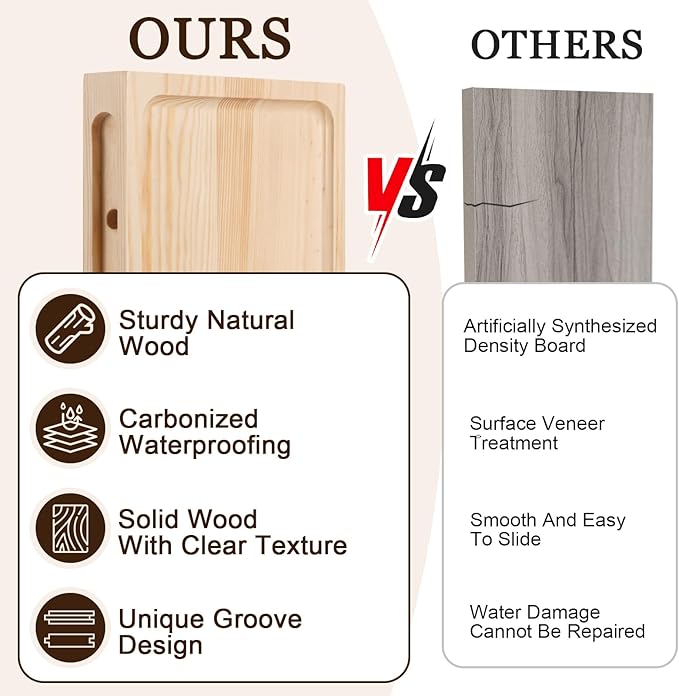 24 inch Bathroom Floating Shelves for Wall - Natural Solid Wood Over Toilet Shelves Set of 2 Decoration for Living Room Bedroom Kitchen Farmhouse 24x6.7 inch - Natural