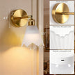 Vintage Battery Operated Wall Sconce with Milky Crystal Grid Glass Lampshade Rechargeable Battery Powered Wall Light with Remote Control for Bedside Bedroom Bathroom, Set of 2