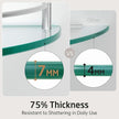 KES Glass Corner Shelf for Bathroom Corner Shelf 2 Pack Tempered Glass Shelf with Rail SUS 304 Stainless Steel Wall Mounted Brushed Finish, BGS2101A-2-P2