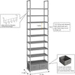 OYREL Shoe Rack, Sturdy Metal Shoes Rack Organizer,Narrow Shoe Rack,Shoe Racks for Closets,Shoes Rack,Shoe Stand,Shoe Shelf (10 Tier with 2 Boxes and 1 Hook)