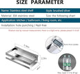 Rustproof Metal Storage Floating Shelves Wall Mounted Rectangular Shelf for Bedroom,Bathroom, Living Room, Kitchen, and Laundry Room,Nail-Free Wall-Mounted Shelves（7.9 Inch Silver）
