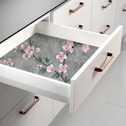 SOON AFTER 17.5"x120" Floral Peel and Stick Wallpaper Flower Tree Contact Paper Self Adhesive Removable Modern Grey Wall Paper Decorative Wall Covering Countertop Vinyl Film Roll