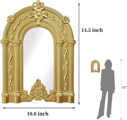 ZEXUIRU 2PCS Arched Window Wall Mirror,Rustic Farmhouse Home Decor, Wood Framed Accent Mirror for Living Room,Bathroom,Bedroom,Kitchen,14.5x10.6 Inches