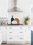 Kitchen Peel and Stick Wallpaper White Wallpaper Modern Contact Paper for Cabinet Bathroom Backsplash Renter Friendly Self-Adhesive Waterproof Removable Vinyl Papel Tapiz para Cocina 17.3