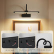 JOOSENLUX Wireless Picture Light - Battery Operated Black Wall Light with Remote Control - Dimmable Timer - 15.94” Display - Flexible Neck Swing Arm - Art Gallery Light