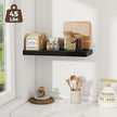 Fun Memories 24 x 12 Inch Deep Floating Shelves, 12 Inch Deep Rustic Wooden Book Shelf, Extra Deeper & Thicker Hanging Shelves for Living Room, Bathroom, Bedroom, Kitchen, Office, Set of 3 (Black)