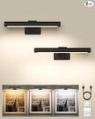 EZVALO Picture Light for Wall, Rechargeable 2400mAh Battery Lights Wireless Remote, 3 Color & Dimmable Magnetic 7.87'' LED Lights Display for Painting, Living Room, Gallery, Bedroom(Black-2P)