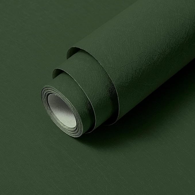 Abyssaly Dark Green Peel and Stick Wallpaper Removable Silk Texture Contact Paper Self Adhesive Vintage Embossed Stick on Wallpaper Home Decorativon for Wall Shelf Liner Paper 15.7