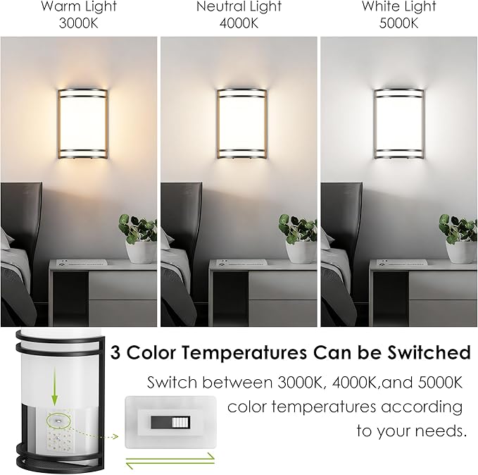 Aipsun Modern Wall Sconces Hardwired Indoor 15W LED Black Wall Sconce Lighting Dimmable Wall Lights for Living Room Hallway Bedroom