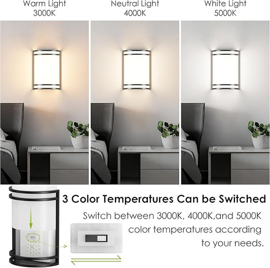 Aipsun Modern Wall Sconces Hardwired Indoor 15W LED Black Wall Sconce Lighting Dimmable Wall Lights for Living Room Hallway Bedroom