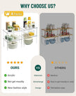 Acrylic Cabinet Organizer, Set of 4 Spice Rack Organizer for Cabinet, Desk Countertop Shelf Organizer, Pantry Kitchen Storage and Organization, Stackable Shelves House Essentials for Gift