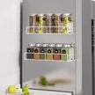2 Pack White Magnetic Spice Rack Organizer, Space Saver for Refrigerator and Whiteboard, Metal Fridge Shelf for Kitchen and Classroom