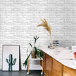 Hopeak White Brick Wallpaper Self-Adhesive Peel and Stick Wallpaper Waterproof and Removable Good for Home Decoration and Furniture Renovation 35.4 x 393.7 Inch