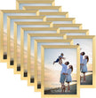Hoikwo 14 Packs 5x7 Gold Multi Plastic Picture Frames Set with Plastic Cover for Family Photos, Artwork, Light Weight Bulk 5 by 7 Frames Packs for Wall Hanging and Table, Stylish Picture Frames