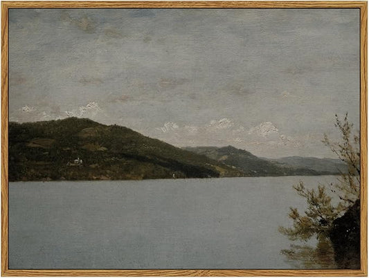 InSimSea Framed Canvas Wall Art Vintage Decor, Classical Landscape Paintings Artwork, Vintage Nature Decor, Retro Wall Decoration for Bedroom Living Room Bathroom, 12"x16"