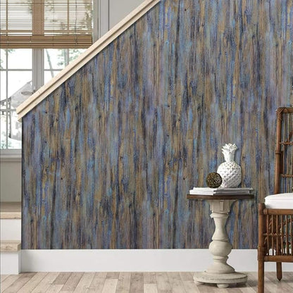 CiCiwind 197”x17.7”Purple Blue Wood Wallpaper Self-Adhesive Removable Peel and Stick Wallpaper Textured Colorful Wallpaper Faux Wood Grain Contact Paper Decorative Walls Vinyl Film Roll