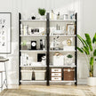 NUMENN Bookshelf, 5 Tier Bookshelves, Home Office Bookcase Shelf Storage Organizer, Free Standing Storage Shelving Unit for Bedroom, Living Room and Home Office, White&Black