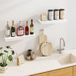 Fun Memories Floating Shelves for Wall, 24Inch Floating Shelves Set of 2, Hanging Shelf with Invisible Brackets, Wood Shelves for Living Room, Bedroom, Kitchen, White