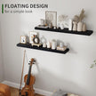 Marsmiles Wood Floating Shelves for Wall Set of 2, 36 Inch Wide Rustic Wooden Floating Shelves, Invisible Wall Mounted Display for Living Room Bedroom Kitchen Bathroom Office, White