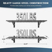 2 Pack Heavy Duty Garage Wall Shelving Set (1x4ft), Wall Mounted Garage Shelves 700lbs Capacity, 12