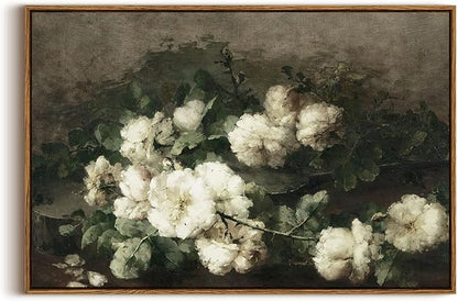 InSimSea Framed Canvas Wall Art, Vintage & Modern Farmhouse Decor, Large Wall Art for Living Room & Bedroom, French Country Wall Prints, 20"x30"