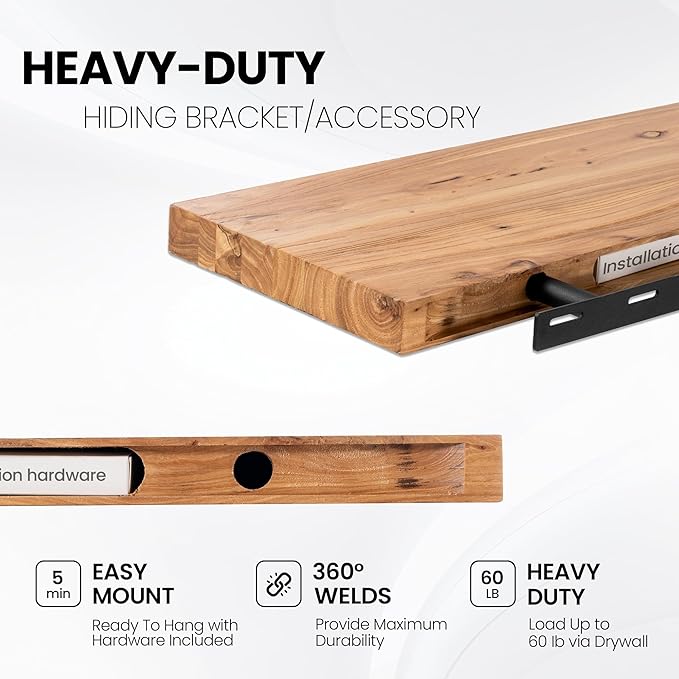 Fun Memories Floating Shelves for Wall, Live Edge 32