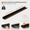 Picture Ledge Shelf, Floating Shelves Set of 2, 36 Inches Solid Wood Nursery Book Shelves for Toys Storage, Kids Bookshelf Wall Mounted for Living Room Bedroom Decor Books Photo Frames, Walnut