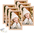 ATOBART 4x6 Picture Frame, OAK Wood Photo Frame with Perspex Glass for Vertical or Horizontal Tabletop Wall Display for Photos, Paintings, Posters, Artwork, Birthday Christmas Gift, Set of 6